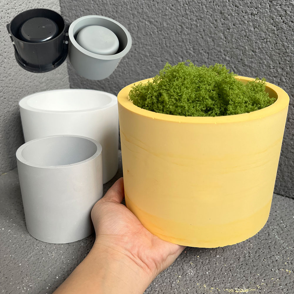 Potsticker Mold - 大きなシリコンコンクリートプランター型,丸い屋内植木鉢,大きなキャンドル容器,貯蔵植木鉢,シリコーンセメント鋳造型