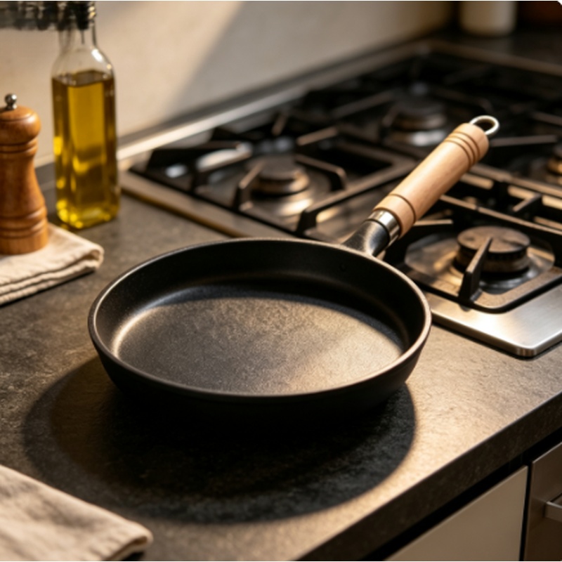 26cm未コーティング鋳鉄製フライパン、ノンスティッククレー - Cast Iron Corn のレビューと価格