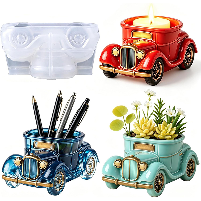 3Dヴィンテージバス型多肉植物鉢シリコンモールドDIY多肉植 - Potsticker Mold のレビューと価格